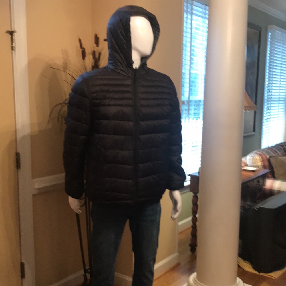 Guess Men’s Puffer Jacket XL Black-Grey - Picture 3 of 15